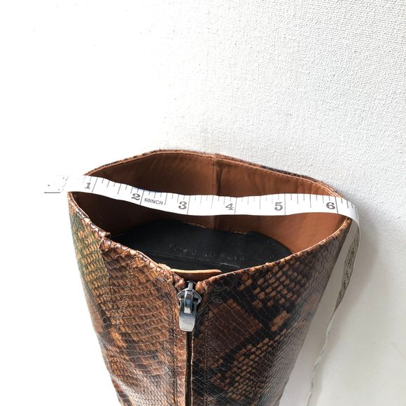 Aldo Women's Brown Etassi Snake Effect Leather Heeled Knee High Boots, Size 7.5 - Picture 8 of 8